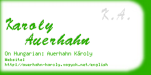 karoly auerhahn business card